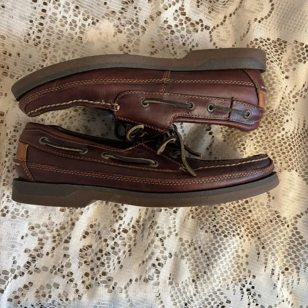 Sperry Mako 2-Eye Men's US 10.5 M Dark Brown Leather Boat Shoes